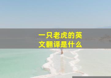 一只老虎的英文翻译是什么