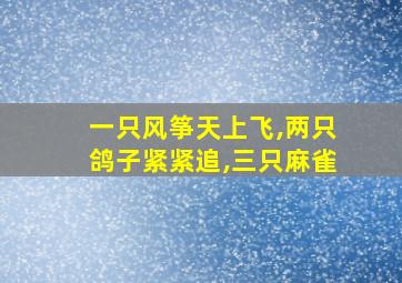 一只风筝天上飞,两只鸽子紧紧追,三只麻雀