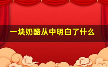 一块奶酪从中明白了什么