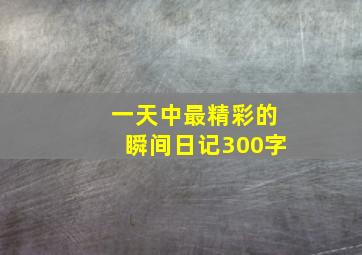 一天中最精彩的瞬间日记300字