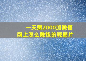 一天赚2000加微信网上怎么赚钱的呢图片