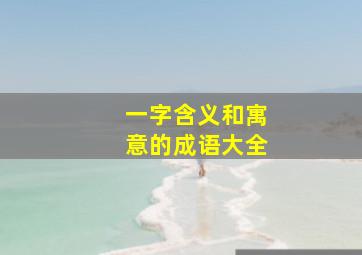 一字含义和寓意的成语大全