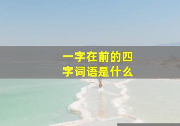 一字在前的四字词语是什么