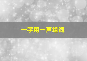 一字用一声组词