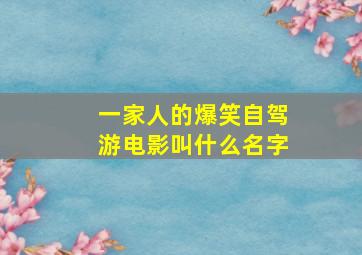 一家人的爆笑自驾游电影叫什么名字