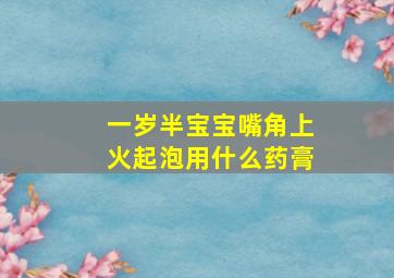 一岁半宝宝嘴角上火起泡用什么药膏