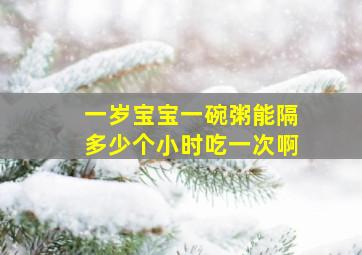 一岁宝宝一碗粥能隔多少个小时吃一次啊