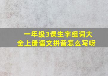 一年级3课生字组词大全上册语文拼音怎么写呀