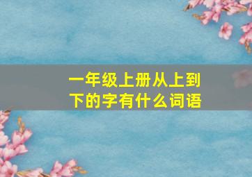 一年级上册从上到下的字有什么词语