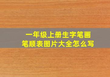 一年级上册生字笔画笔顺表图片大全怎么写