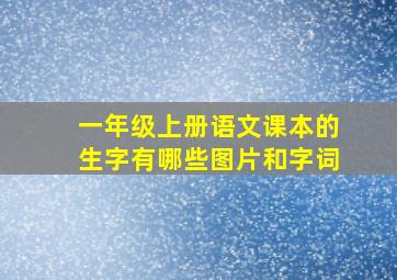 一年级上册语文课本的生字有哪些图片和字词