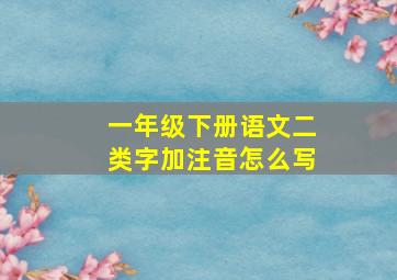 一年级下册语文二类字加注音怎么写