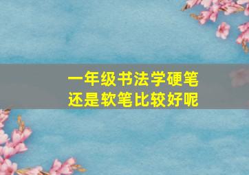 一年级书法学硬笔还是软笔比较好呢