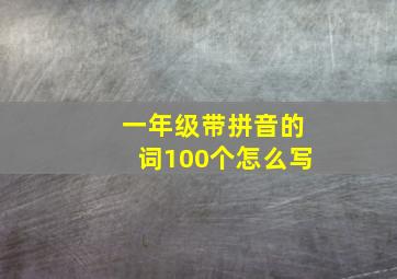 一年级带拼音的词100个怎么写