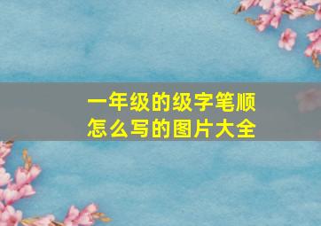 一年级的级字笔顺怎么写的图片大全