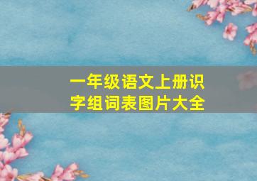 一年级语文上册识字组词表图片大全