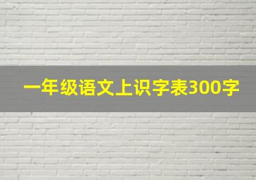 一年级语文上识字表300字