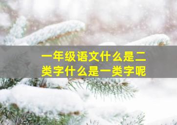 一年级语文什么是二类字什么是一类字呢