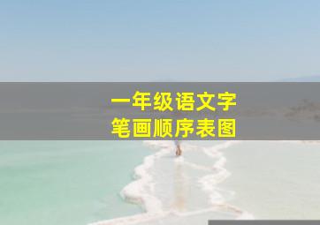 一年级语文字笔画顺序表图