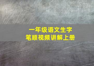 一年级语文生字笔顺视频讲解上册