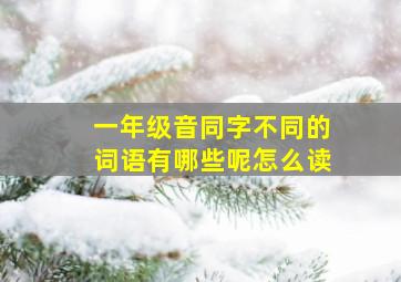 一年级音同字不同的词语有哪些呢怎么读