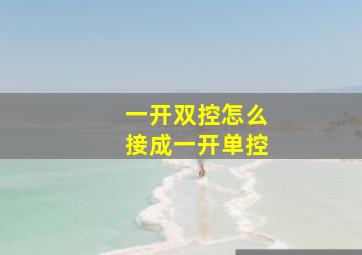 一开双控怎么接成一开单控