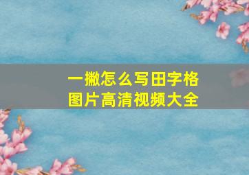 一撇怎么写田字格图片高清视频大全