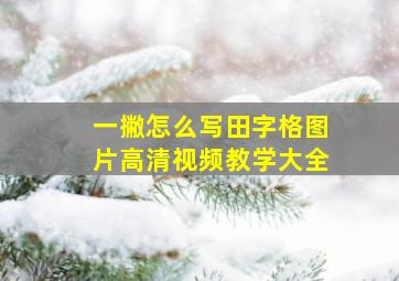 一撇怎么写田字格图片高清视频教学大全