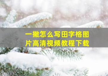 一撇怎么写田字格图片高清视频教程下载