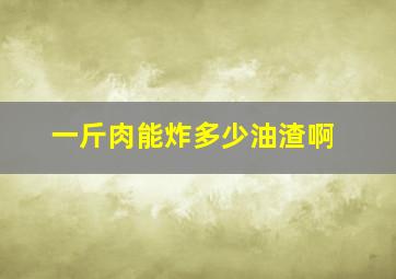 一斤肉能炸多少油渣啊