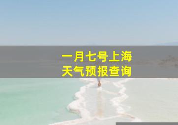 一月七号上海天气预报查询