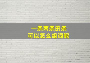 一条两条的条可以怎么组词呢