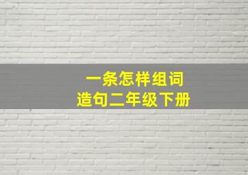 一条怎样组词造句二年级下册