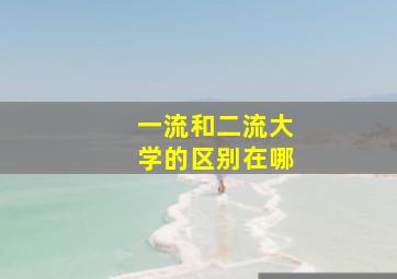 一流和二流大学的区别在哪