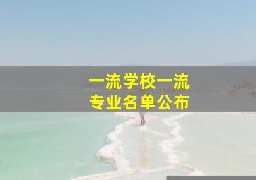 一流学校一流专业名单公布