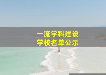 一流学科建设学校名单公示