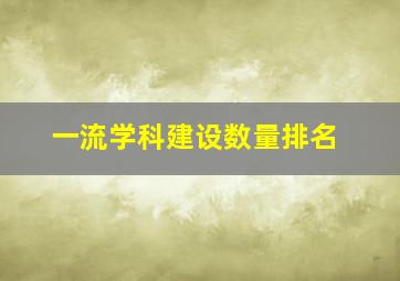 一流学科建设数量排名