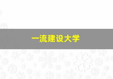 一流建设大学