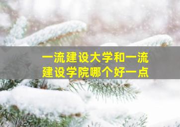 一流建设大学和一流建设学院哪个好一点