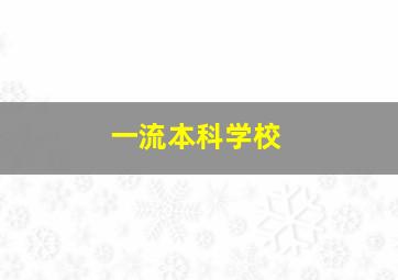 一流本科学校