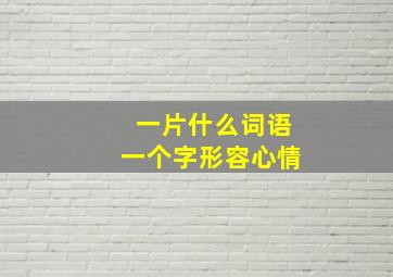 一片什么词语一个字形容心情