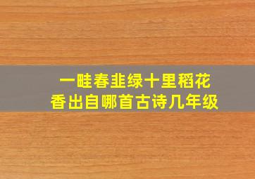 一畦春韭绿十里稻花香出自哪首古诗几年级