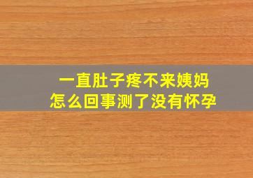 一直肚子疼不来姨妈怎么回事测了没有怀孕