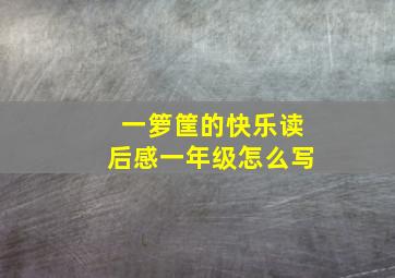 一箩筐的快乐读后感一年级怎么写