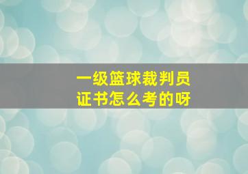 一级篮球裁判员证书怎么考的呀