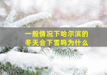 一般情况下哈尔滨的冬天会下雪吗为什么