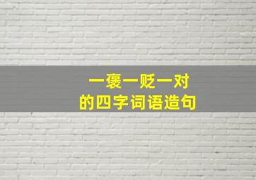 一褒一贬一对的四字词语造句