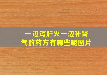 一边泻肝火一边补肾气的药方有哪些呢图片