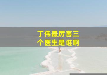 丁伟最厉害三个医生是谁啊