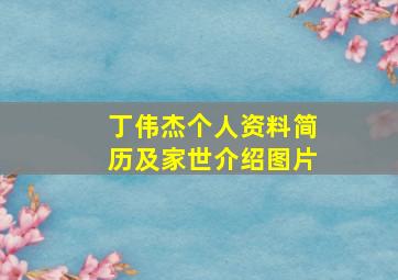 丁伟杰个人资料简历及家世介绍图片